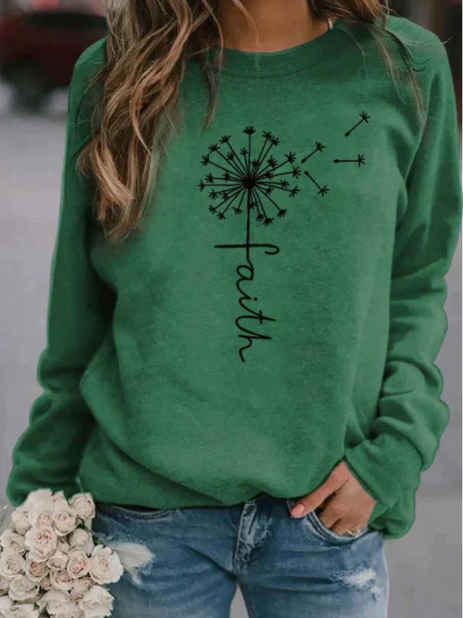 Damen-Pullover mit Rundhals-Ausschnitt in lässiger Form