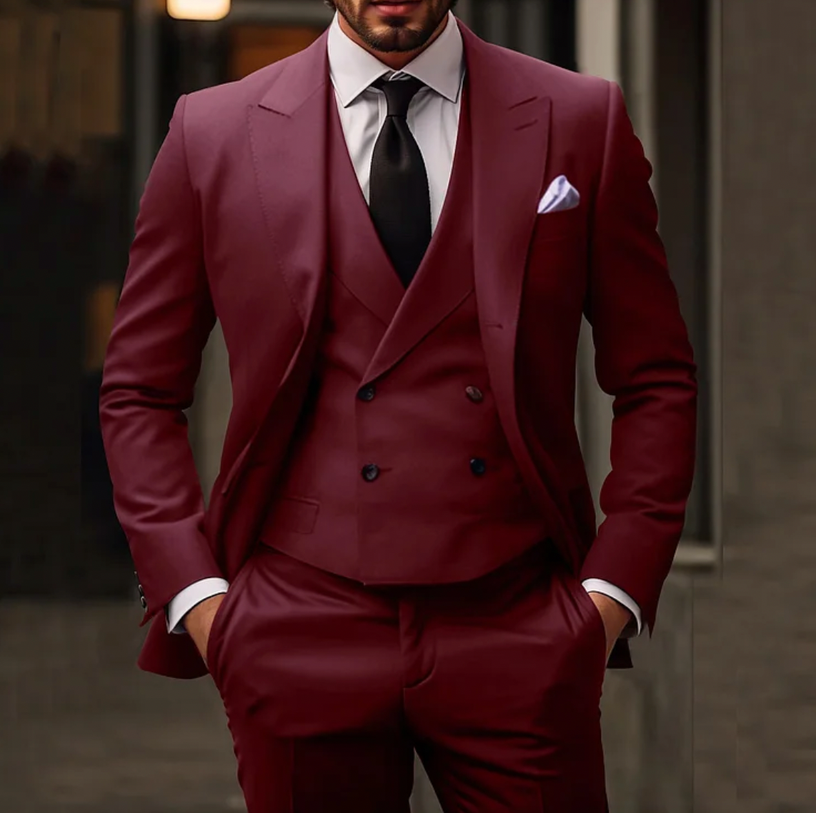 Heren driedelig pak: blazer, gilet en pantalon
