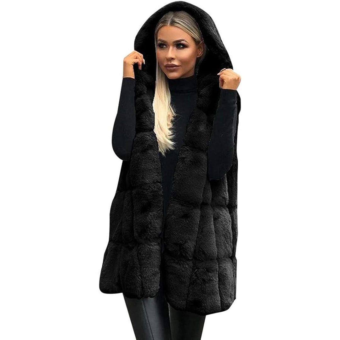 ModeGeist | Fellweste mit Kapuze Polyester/faux Fur Elegant und Warm