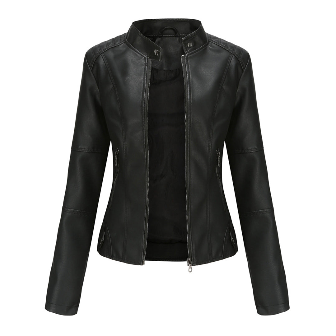 MODEGEIST Damen Jacke Modern Strukturiert Asymmetrisch Schwarz