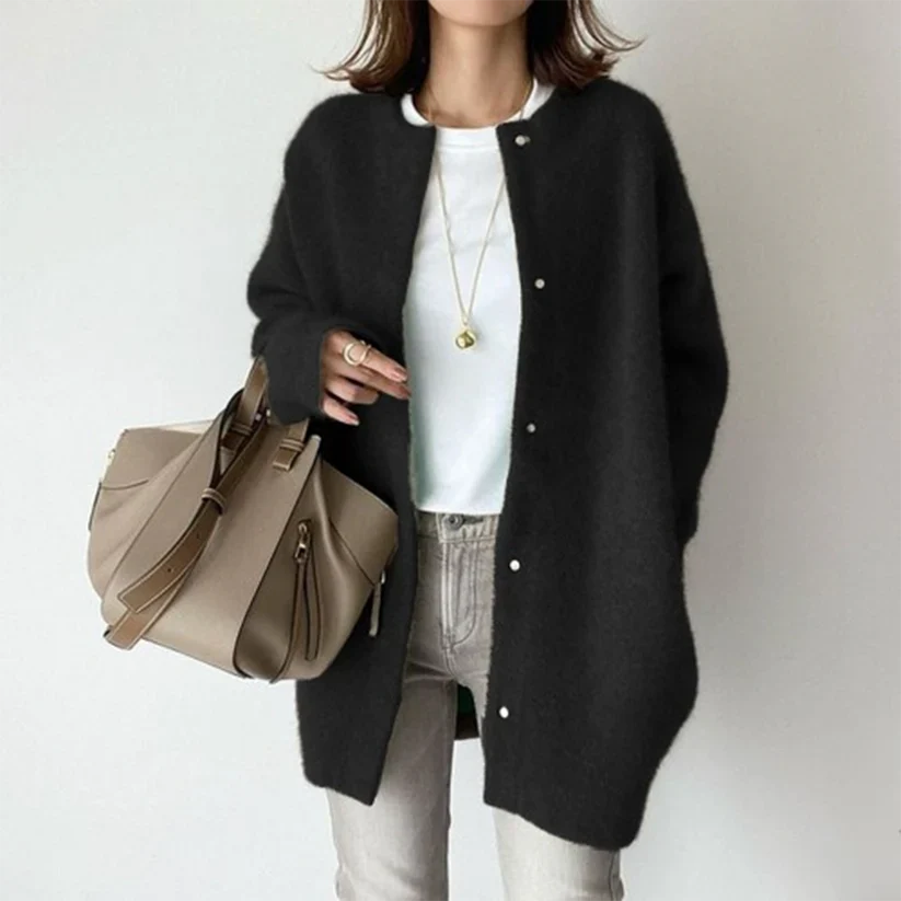 Stilvolle Kaschmir Strickjacke Wioletta