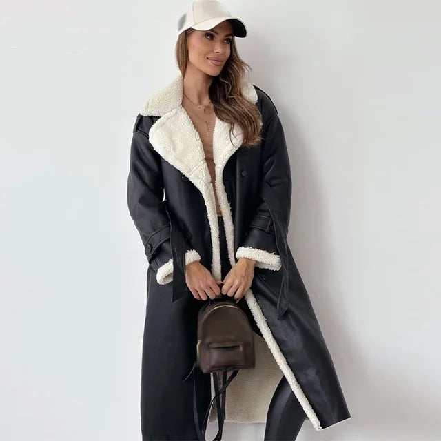 ModeGeist | Langer gesteppter Mantel mit Knopfverschluss für Damen Ideal bei kaltem Wetter