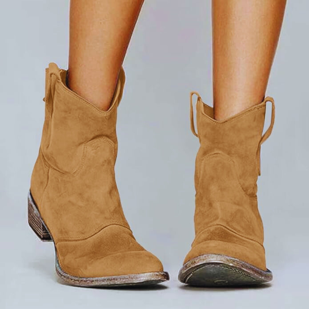 ModeGeist | Vintage-Leder-Spitzen-Stiefeletten