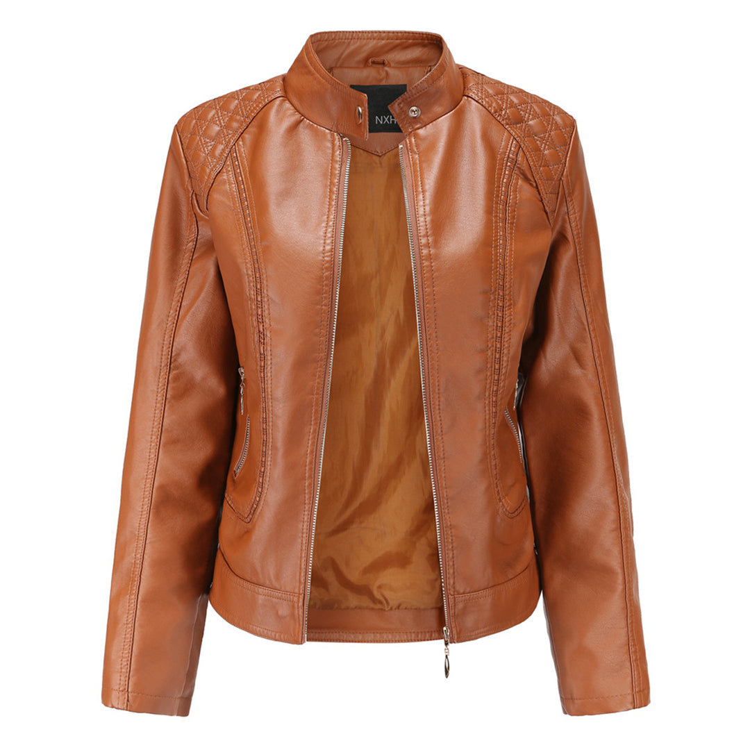 ModeGeist | Lederjacke mit Hohem Kragen Herbst Edition