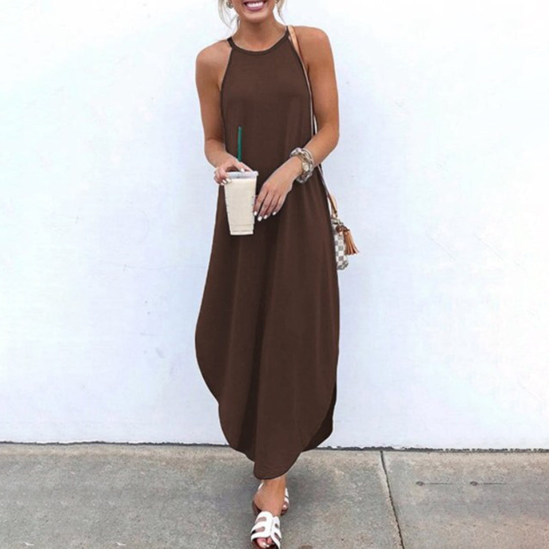 Indie Spaghettiträgerkleid mit Seitenschlitz