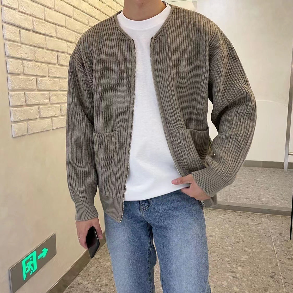 ModeGeist | Herren-Cardigan im Strickdesign