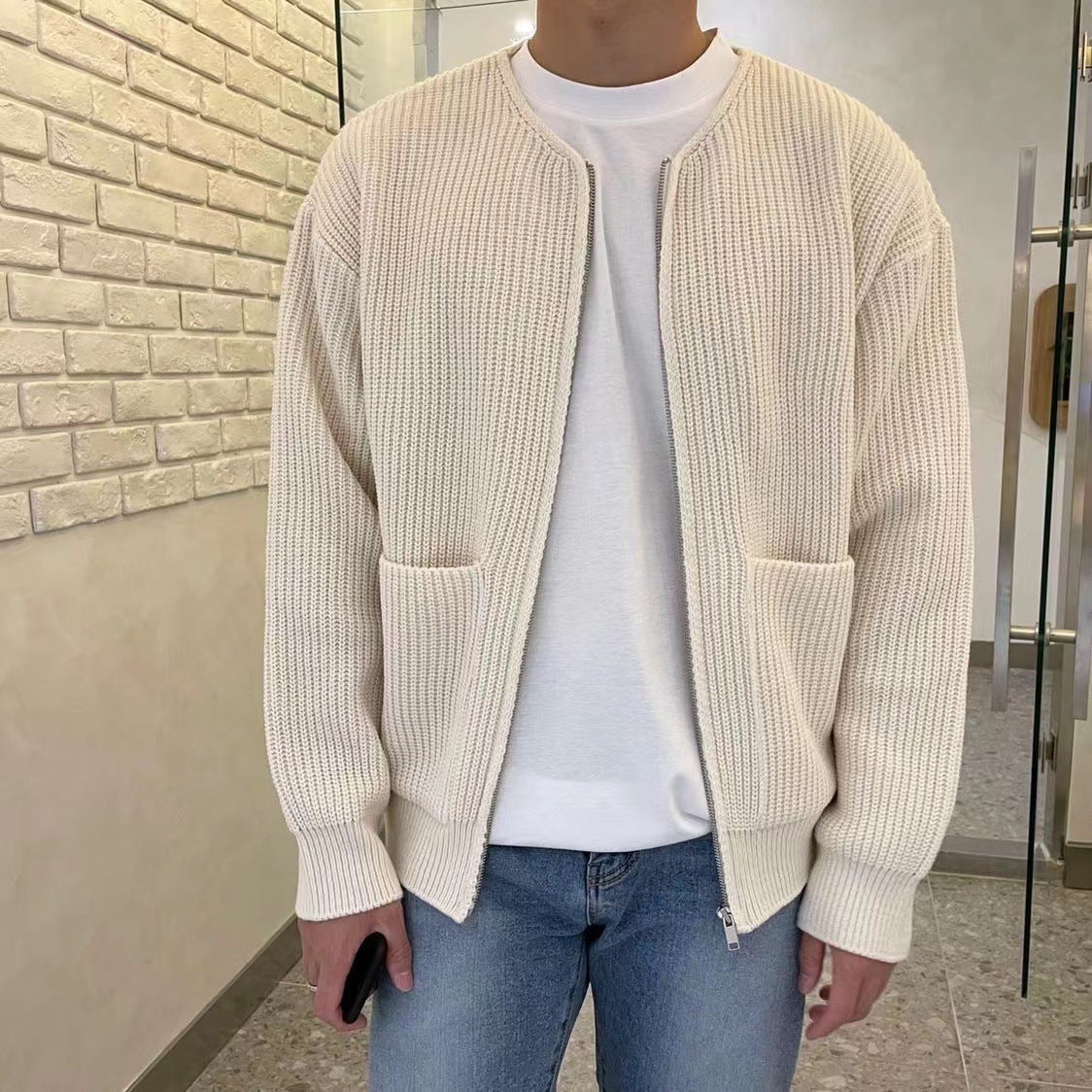 ModeGeist | Herren-Cardigan im Strickdesign