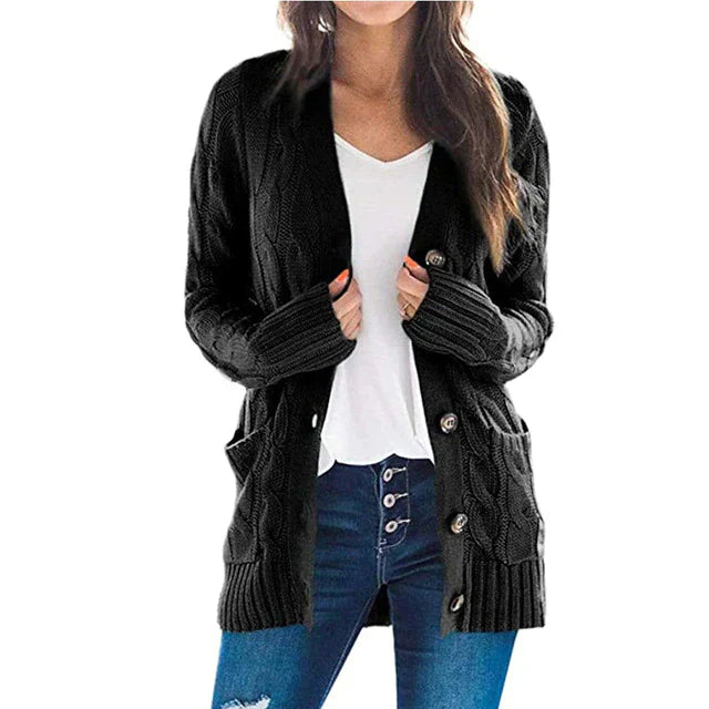 Damenstrickjacke mit Taschen