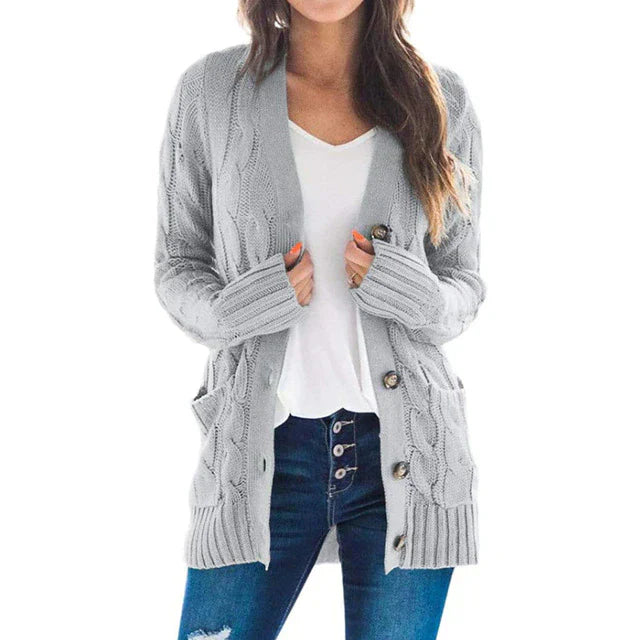 Damenstrickjacke mit Taschen