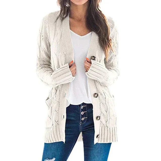 Damenstrickjacke mit Taschen