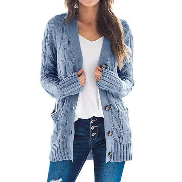 Damenstrickjacke mit Taschen