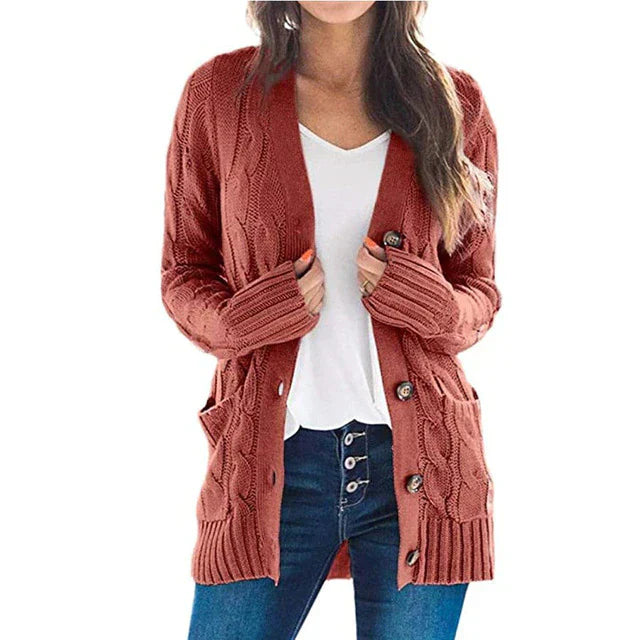 Damenstrickjacke mit Taschen