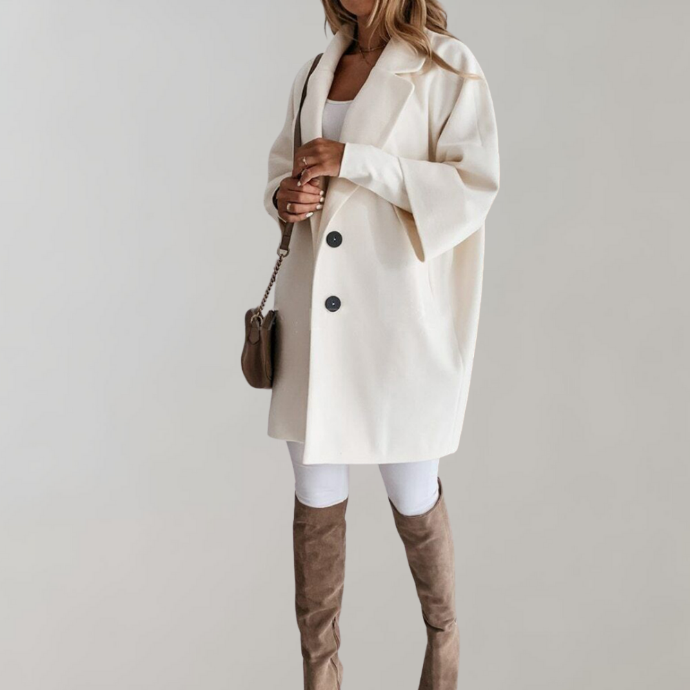 ModeGeist | Wintermantel mit Breitem Revers für Damen - Zweireihig
