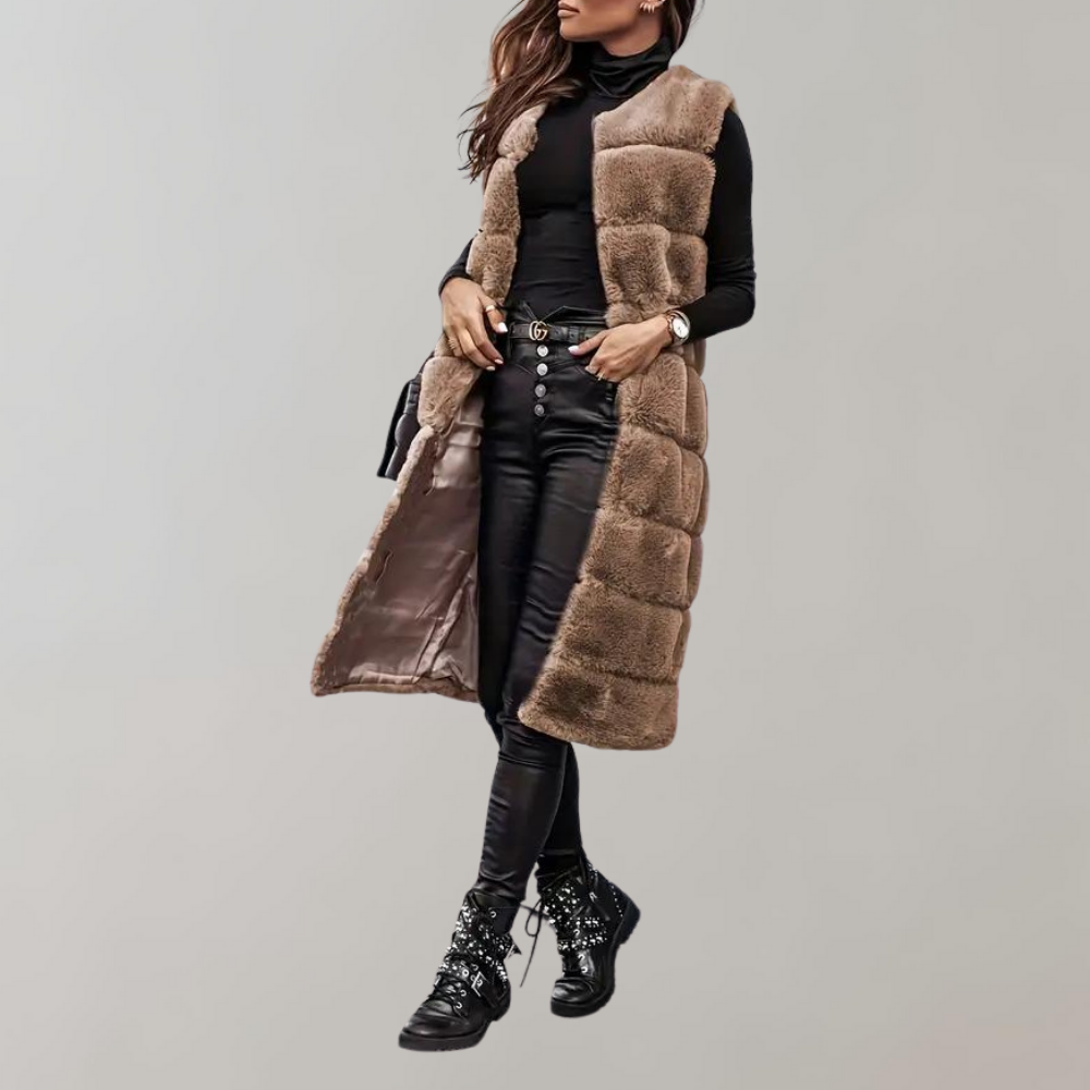 ModeGeist | Lange Winterjacke Weste für Frauen