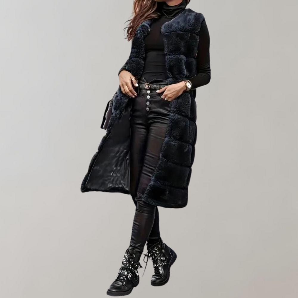ModeGeist | Lange Winterjacke Weste für Frauen