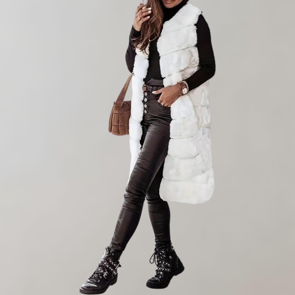 ModeGeist | Lange Winterjacke Weste für Frauen