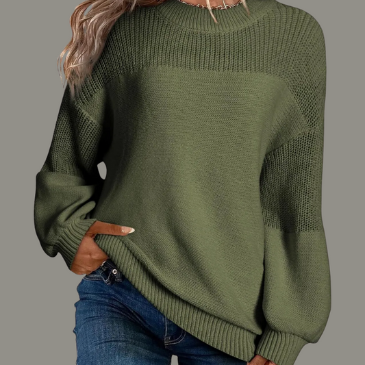 MODEGEIST Damen Pullover Oversize Grau Weich
