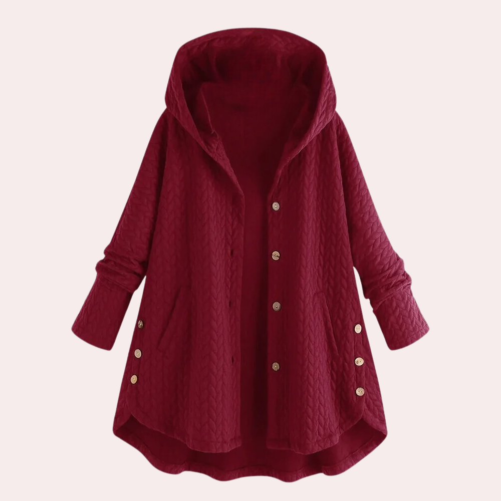 ModeGeist | Wintermantel für Damen mit Kapuze und Knöpfen
