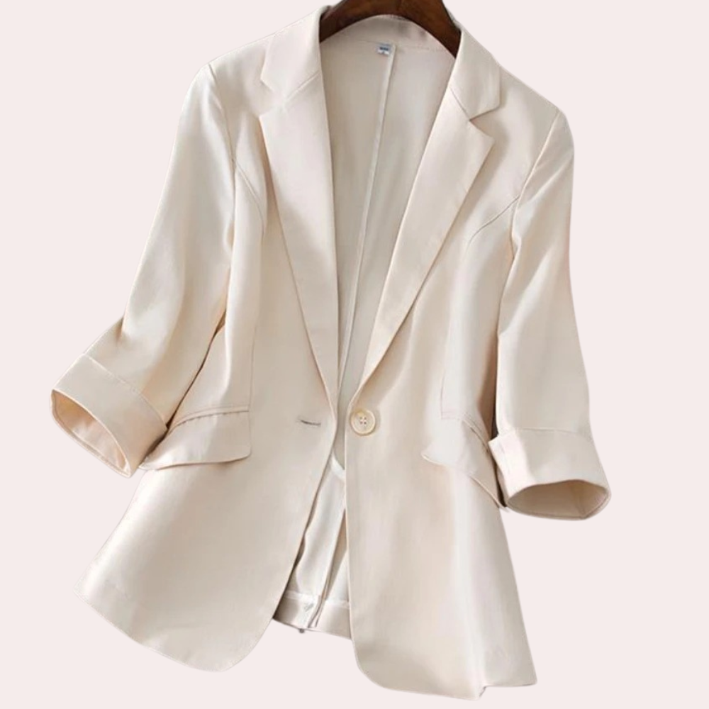 ModeGeist | Blazer mit 3/4 Ärmeln Polyester Elegant und Vielseitig