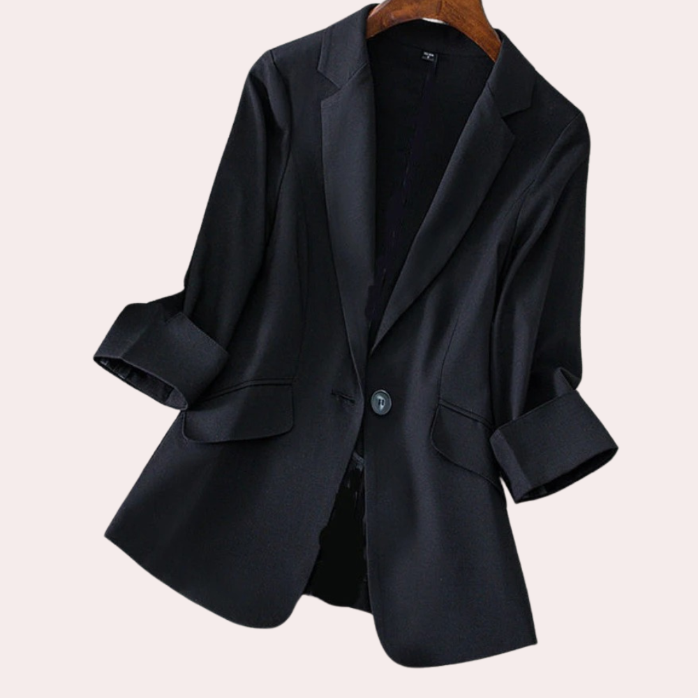 ModeGeist | Blazer mit 3/4 Ärmeln Polyester Elegant und Vielseitig