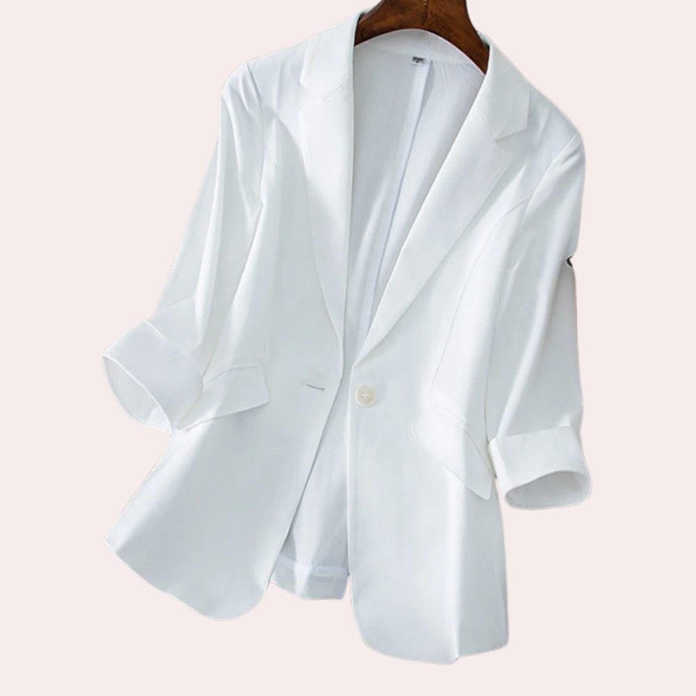 ModeGeist | Blazer mit 3/4 Ärmeln Polyester Elegant und Vielseitig