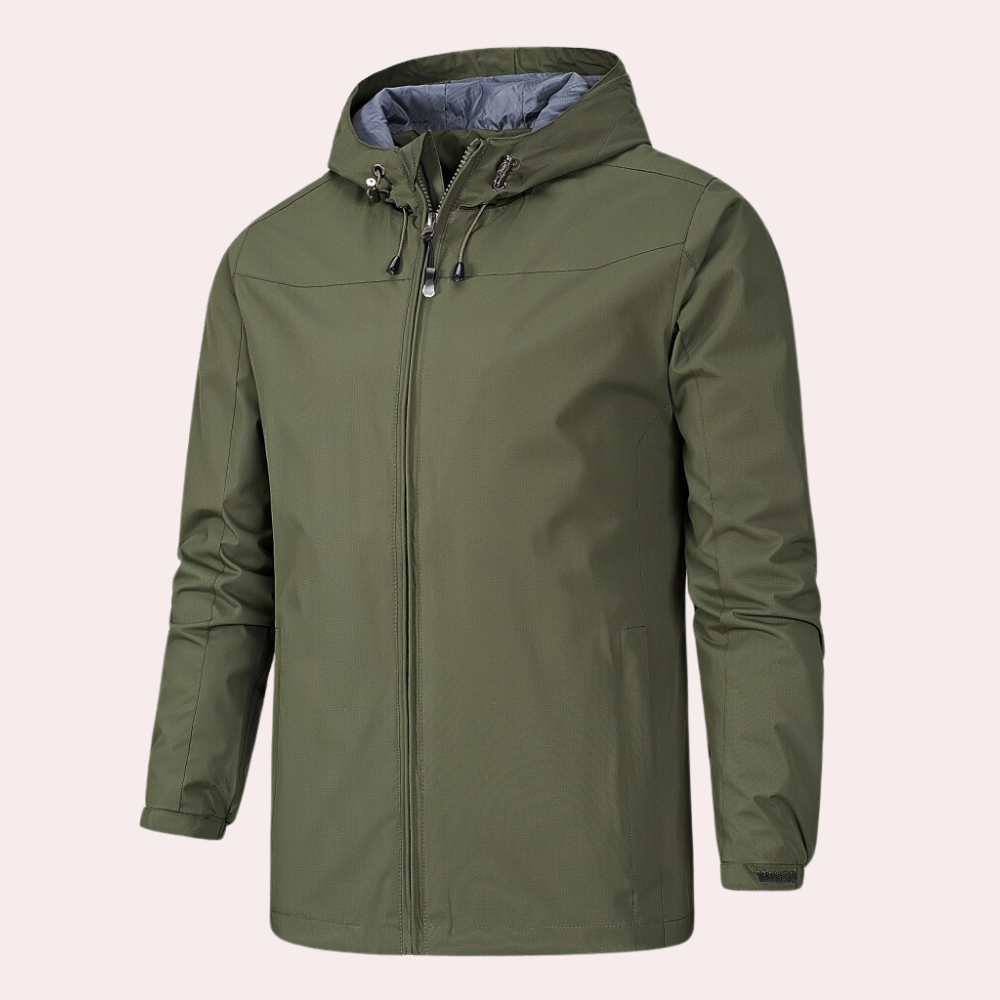 Männerschnittige Hardshell-Jacke mit Kapuze von Gervais