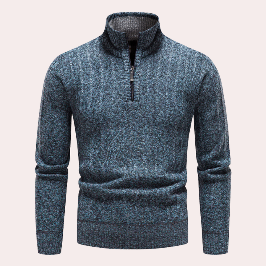 ModeGeist | Herrenpullover mit Rollkragen und Reißverschluss
