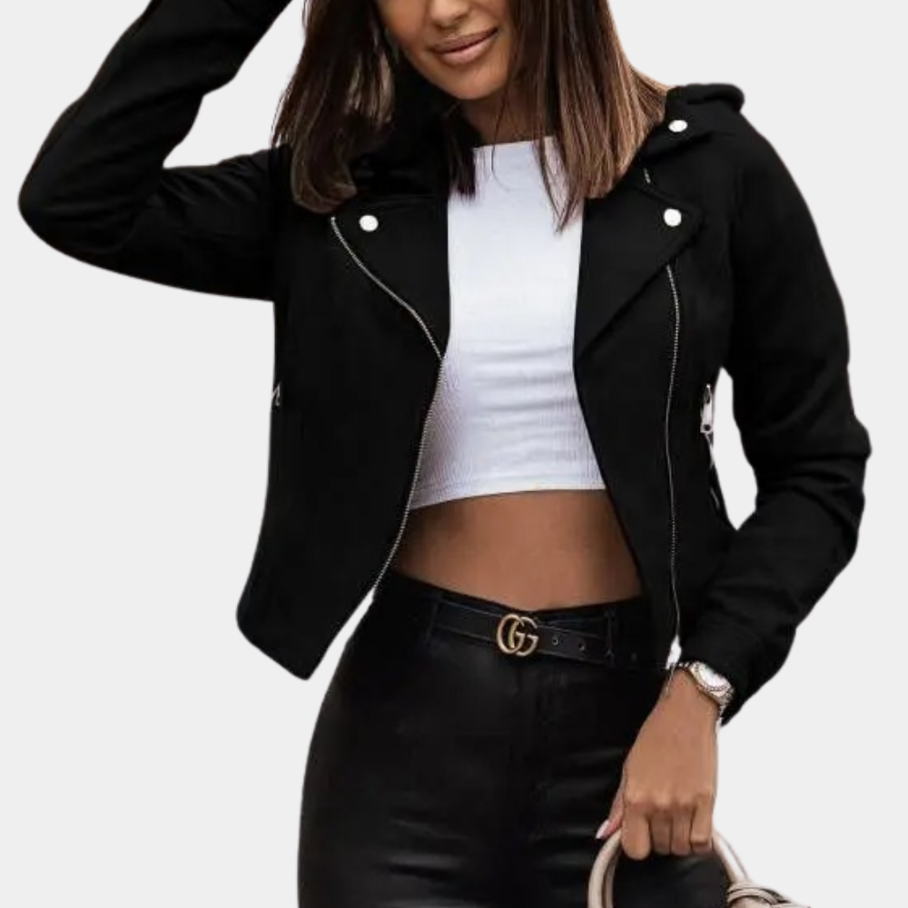 ModeGeist | Stilvolle Bikerjacke Wildlederlook Trendy und Elegant