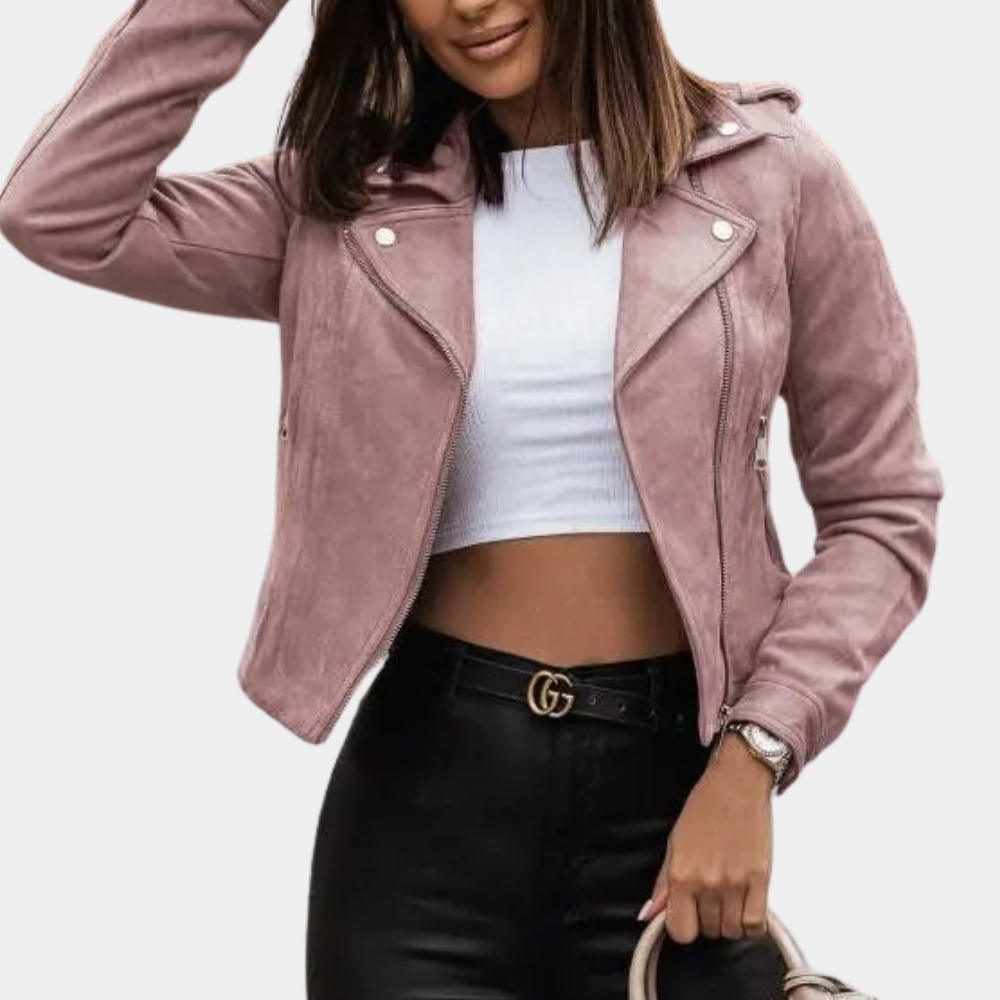 ModeGeist | Stilvolle Bikerjacke Wildlederlook Trendy und Elegant