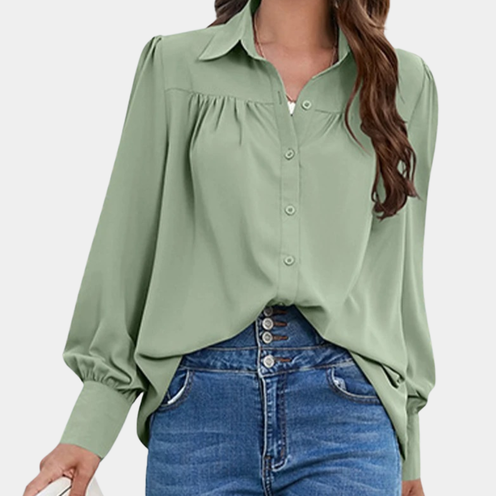 Damenbluse Vera: Elegant, plissiert, mit langen Ärmeln und luxuriösem Stoff
