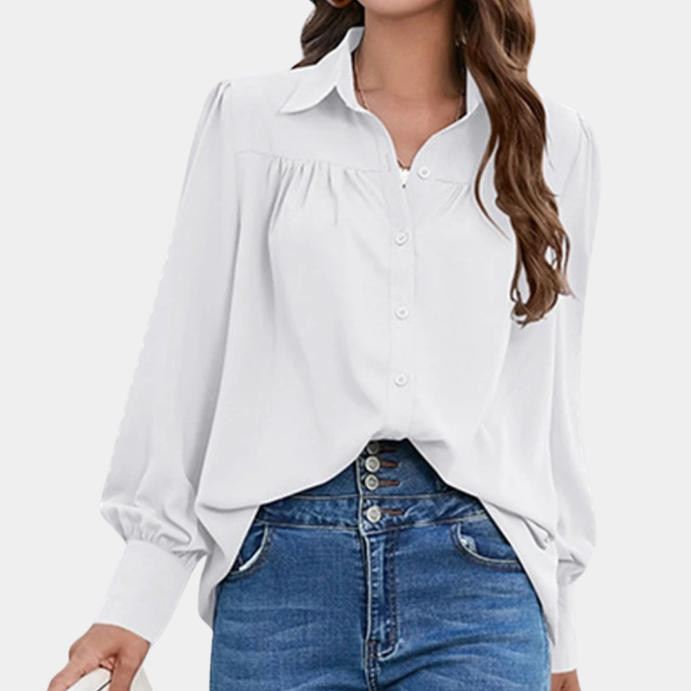 Damenbluse Vera: Elegant, plissiert, mit langen Ärmeln und luxuriösem Stoff