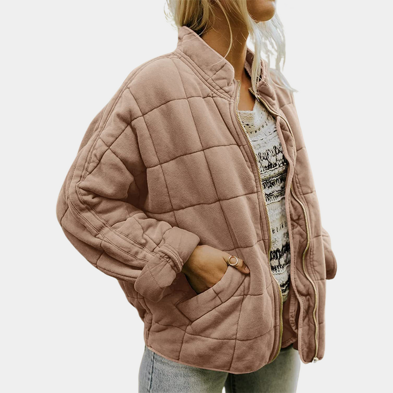 ModeGeist | Quiltete Zip up Jacke mit Seitentaschen