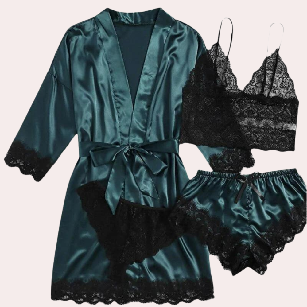 Gönnen Sie sich unser luxuriöses 4-teiliges Damen-Pyjama-Set