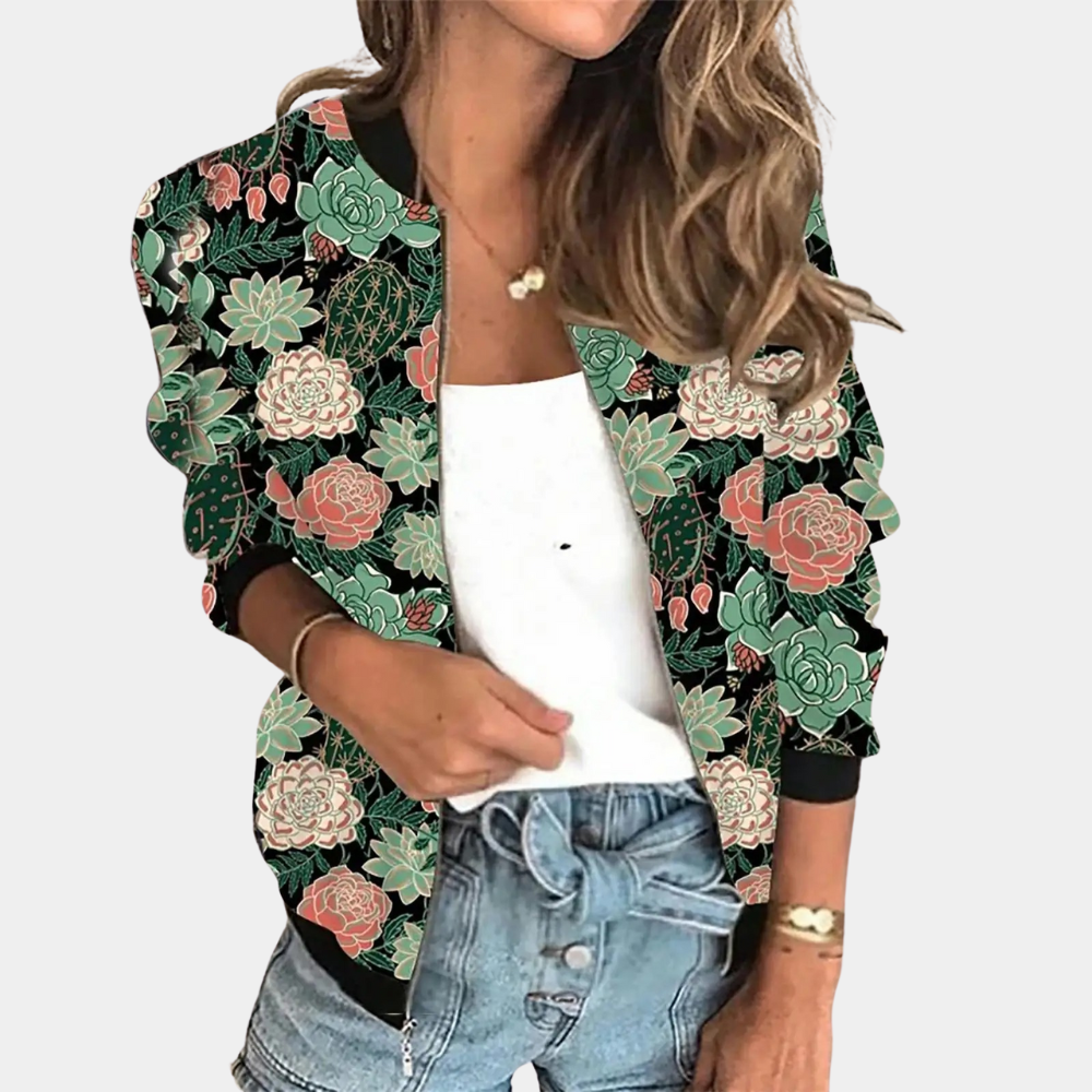 ModeGeist | Herbstjacke mit Druck für Frauen