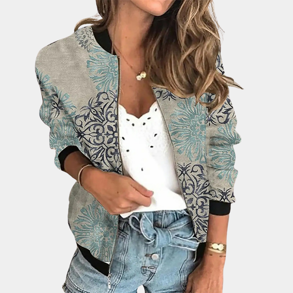 ModeGeist | Herbstjacke mit Druck für Frauen