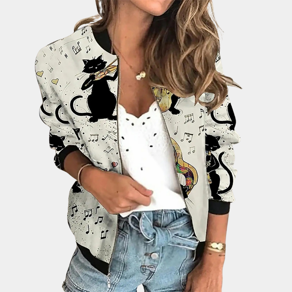 ModeGeist | Herbstjacke mit Druck für Frauen