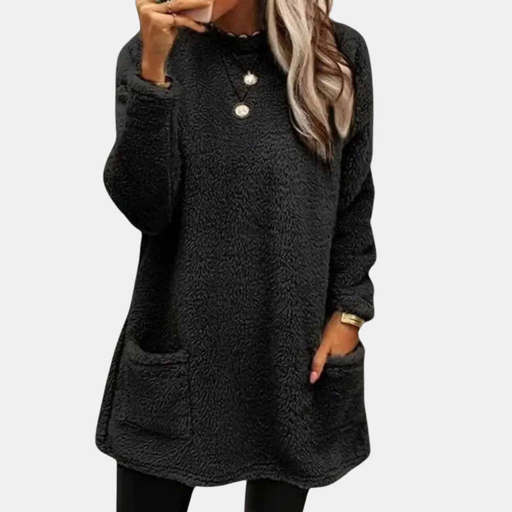 ModeGeist | Teddy Tunika mit Taschen Polyester Weich und Warm