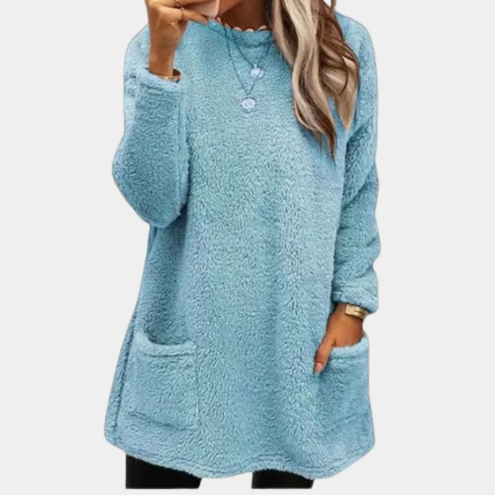 ModeGeist | Teddy Tunika mit Taschen Polyester Weich und Warm