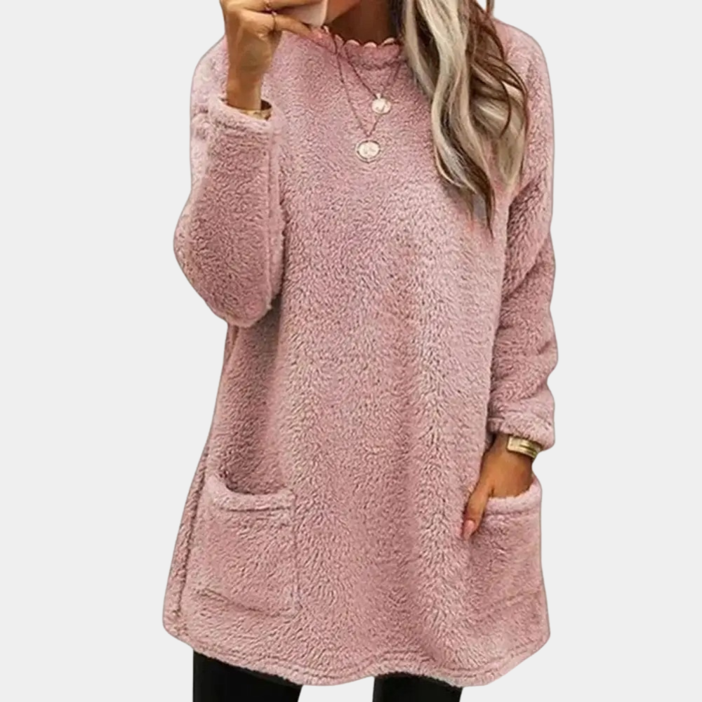 ModeGeist | Teddy Tunika mit Taschen Polyester Weich und Warm