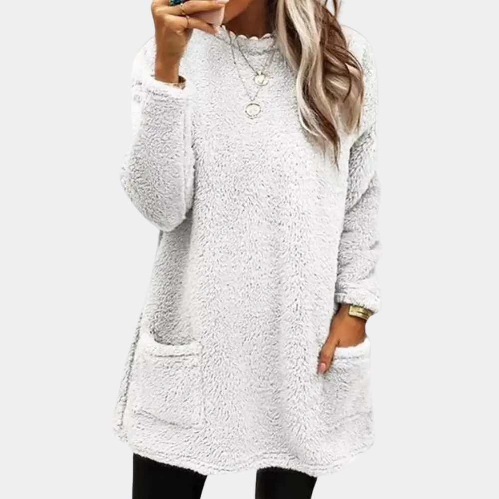 ModeGeist | Teddy Tunika mit Taschen Polyester Weich und Warm