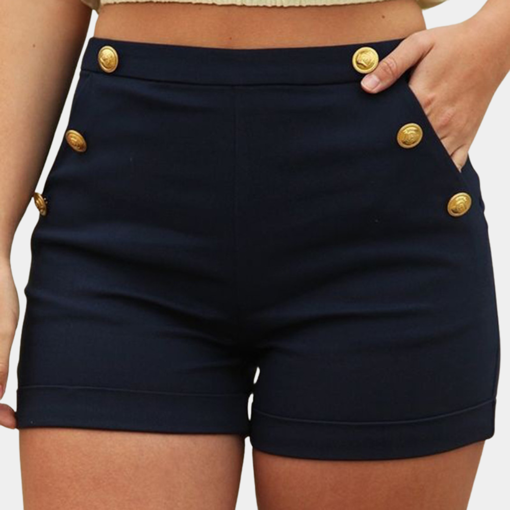 Elegante Damen-Shorts mit edlem Goldknopf