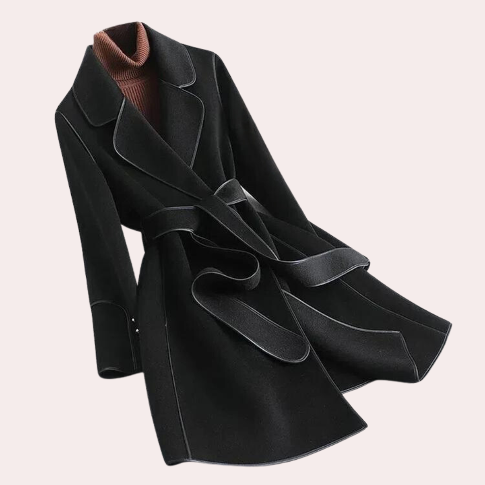 ModeGeist | Wollmantel mit Bindegürtel Zeitloses Design Perfekt für Herbst und Winter