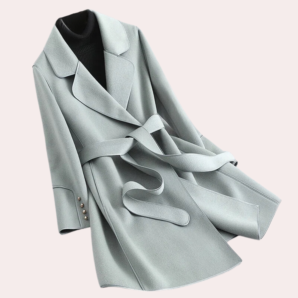 ModeGeist | Wollmantel mit Bindegürtel Zeitloses Design Perfekt für Herbst und Winter