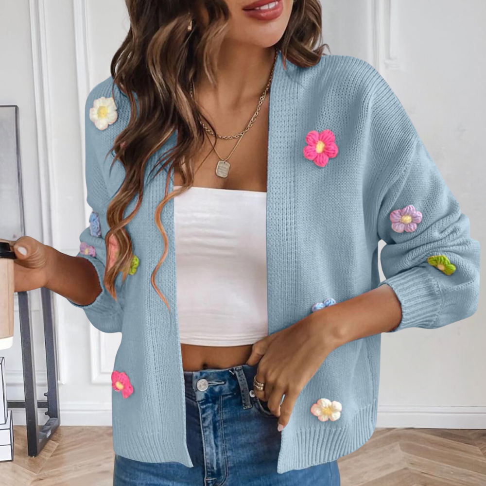 ModeGeist | Damenjacke mit 3D Blumen – Maribel