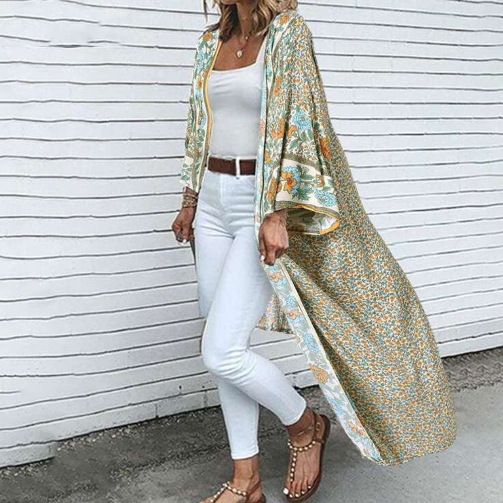 Elegante Courtney Strickjacke im Bohemian-Blossom-Stil mit langen Ärmeln