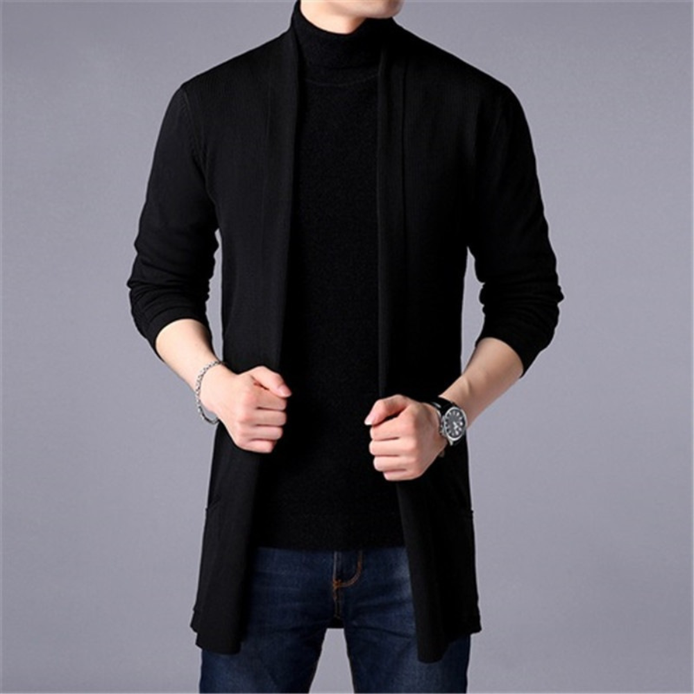 Mäntel für Herren: Schmale, offene Strickjacke