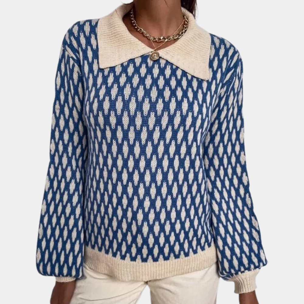 ModeGeist | Trendiger Pullover mit Kragen Detail