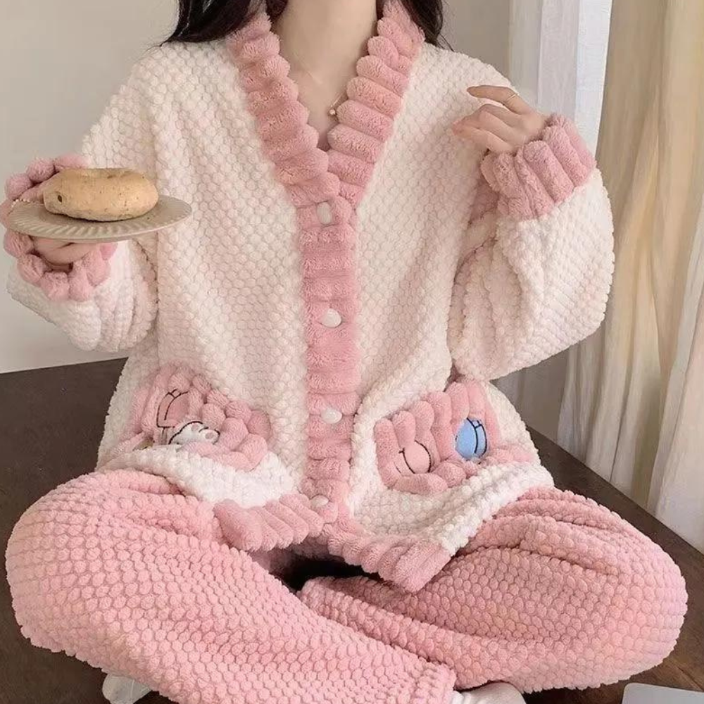 Luxuriöses, kuscheliges Damen-Pyjama-Set Vivien für höchsten Komfort
