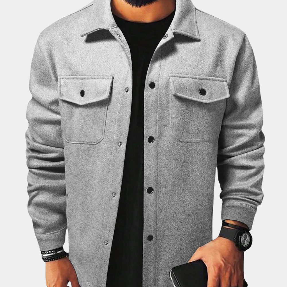 Herrenjacke mit Knopfleiste und Taschen