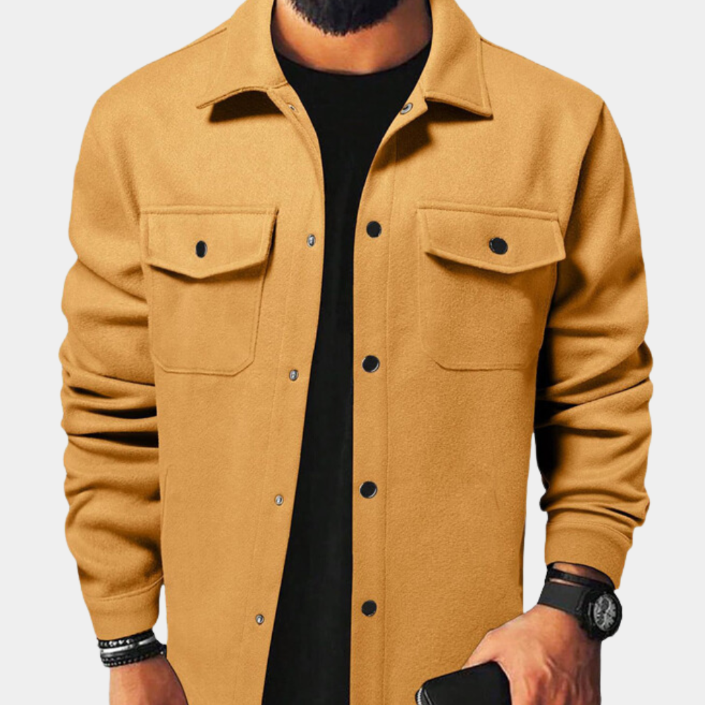 Herrenjacke mit Knopfleiste und Taschen